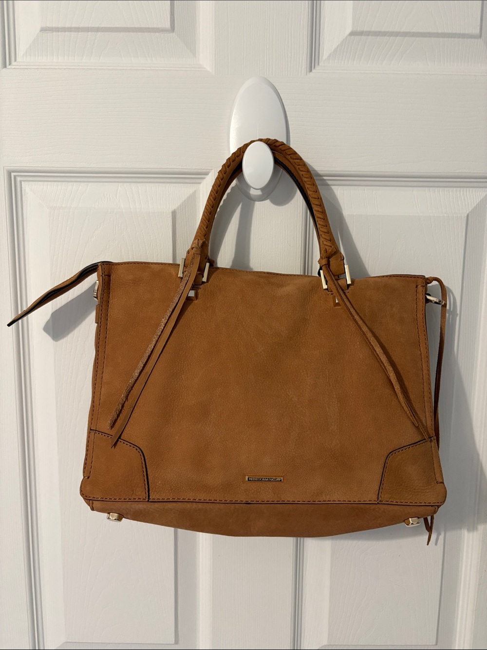 Structured Tan Women's Leather Tote Bag